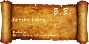 Brczko Betta névjegykártya